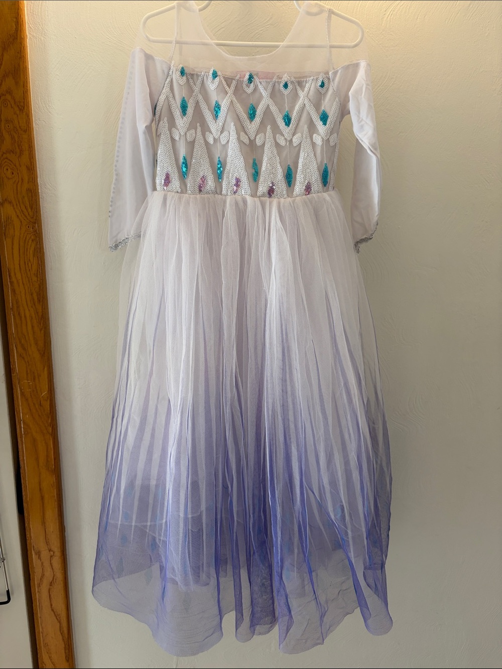 Girls White and Purple Princess Costume Dress size 110 (4/5)